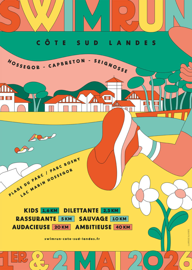 Affiche-Swimrun Côte sud landes 2026 Laurie Da Cruz